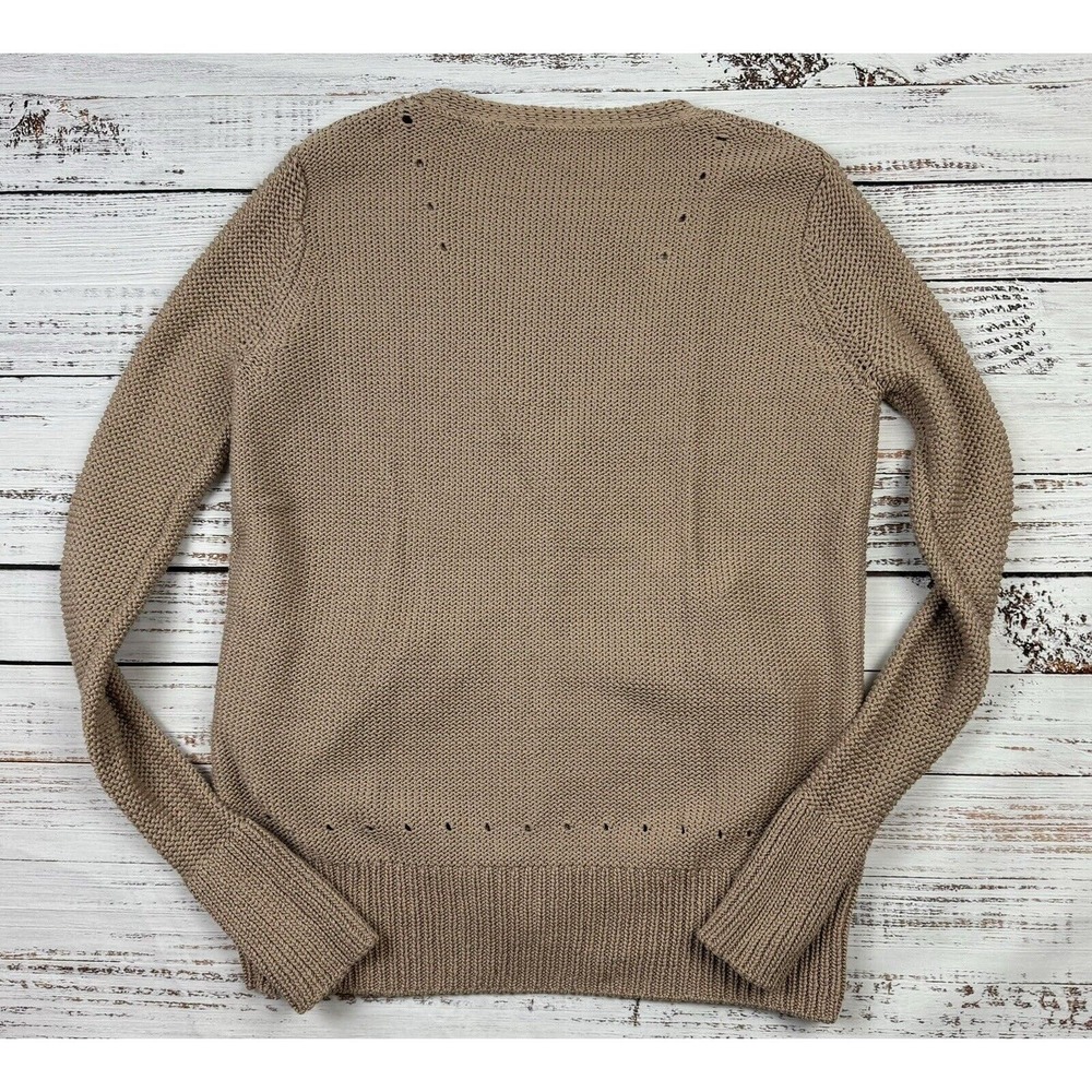 T by Alexander Wang Brown Button‎ Down Knit Sweater Cardigan V-Neck Cotton Sz S - Picture 4 of 6